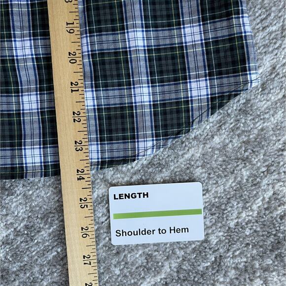 J. Crew Long-Sleeves Top Women's Size S Green Black White Plaid 100% Cotton - Picture 12 of 13